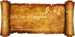 Jóna Ágoston névjegykártya